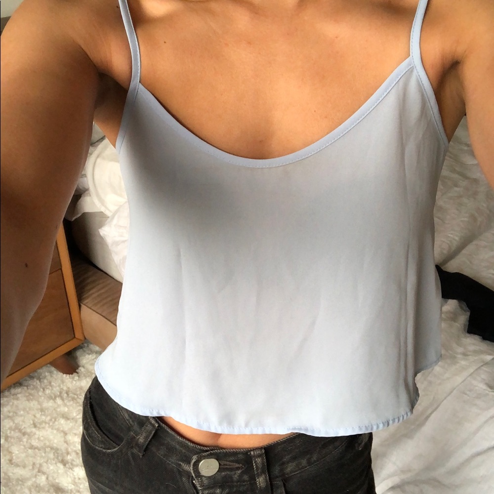 Topshop US 0 light blue camisole